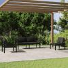4 Piece Patio Lounge Set with Cushions Aluminum Anthracite