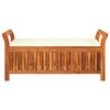 Patio Storage Bench with Cushion 49.6" Solid Wood Acacia
