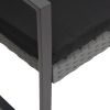 2-Seater Patio Bench with Cushions Dark Gray PP Rattan