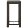 Patio Bar Table Brown 23.8"x23.8"x43.5" Poly Rattan