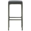3 Piece Patio Bar Set with Cushions Gray