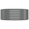 Patio Raised Bed Powder-coated Steel 39.4"x39.4"x14.2" Gray