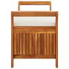 Patio Storage Bench with Cushion 49.6" Solid Wood Acacia