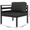 7 Piece Patio Lounge Set with Cushions Aluminum Anthracite