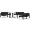 7 Piece Patio Lounge Set with Cushions Aluminum Anthracite