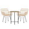 3 Piece Patio Dining Set Poly Rattan