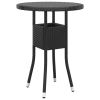 3 Piece Patio Bistro Set Poly Rattan Black