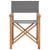 Folding Director's Chairs 2 pcs Gray Solid Wood Teak