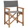 Folding Director's Chairs 2 pcs Gray Solid Wood Teak