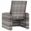 Patio Reclining Chair with Cushions Gray Poly Rattan