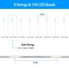 Patio Umbrella Lights 8 Lighting Mode Waterproof Parasol Timer Lamps W/ Remote Controller 104 LED 8 Bundles Warm White