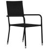 Patio Dining Chairs 4 pcs Poly Rattan Black