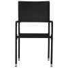 Patio Dining Chairs 4 pcs Poly Rattan Black