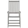 Patio Reclining Chairs 2 pcs with Cushions Solid Acacia Wood