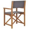 Folding Director's Chairs 2 pcs Gray Solid Wood Teak
