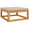 6 Piece Patio Lounge Set with Taupe Cushions Solid Wood