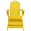 Patio Adirondack Chair with Ottoman Solid Fir Wood Yellow