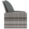 Patio Reclining Chair with Cushions Gray Poly Rattan