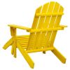 Patio Adirondack Chair with Ottoman Solid Fir Wood Yellow