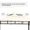 Umbrellas & Shades 12Ft.Lx4.3Ft.W Iron Double Tiered Backyard Patio BBQ Grill Gazebo with Bar Counters, Steel Double Tiered Gazebo