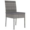 3 Piece Patio Dining Set Poly Rattan Gray