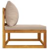 2 Piece Patio Sofa Set with Cushions Solid Wood Acacia