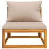 2 Piece Patio Sofa Set with Cushions Solid Wood Acacia