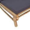 2 Piece Patio Lounge Set with Dark Gray Cushions Bamboo