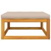 Patio Footrest with Taupe Cushion Solid Wood Acacia