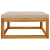 Patio Footrest with Taupe Cushion Solid Wood Acacia
