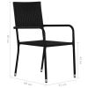 Patio Dining Chairs 4 pcs Poly Rattan Black