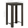 Patio Bar Table Brown 23.8"x23.8"x43.5" Poly Rattan