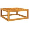 Patio Footrest with Taupe Cushion Solid Wood Acacia