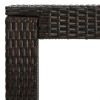 Patio Bar Table Brown 23.8"x23.8"x43.5" Poly Rattan