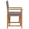 Folding Director's Chairs 2 pcs Gray Solid Wood Teak
