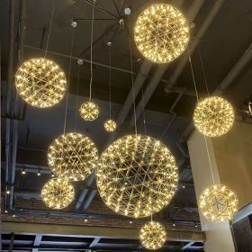 Spark Ball Restaurant Full Sky Star Chandelier (Option: Gold white light-25cm 12pcs lamp beads)