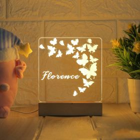 LED Bedside Lamp Children's Cartoon (Option: Butterfly-Tricolor-USB)