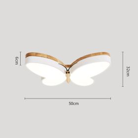 Nordic Simple And Creative Butterfly Bedroom Lamp Eye Protection Cartoon LED (Option: White-50cm-Tricolor dimming)