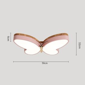 Nordic Simple And Creative Butterfly Bedroom Lamp Eye Protection Cartoon LED (Option: Pink-50cm-Tricolor dimming)