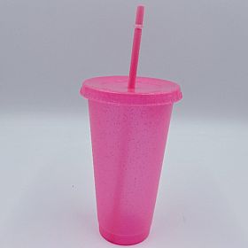 Multi Specification Design Comfortable Straw Cup (Option: Rose Red-S)