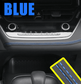 Interior Modification Special Car Door Car Gap Pocket (Option: 4 M-Black Leather Blue Line)