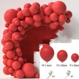 Latex Birthday Arch Balloon Chain Proposal Party Decoration (Option: 86PCS regular bright red)