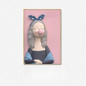 Blowing Bubbles Cute Decorative Girl's Room Bedhead Hanging Painting (Option: A-90 X130cm With Frame)