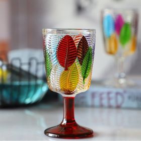 Vintage Painted Leaf High Foot Red Wine Cup (Option: Red Cup Bottom)