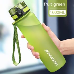 Large Capacity High Temperature Resistant Portable Fitness Plastic Cup Sports Kettle (Option: Fruit Green-650 Ml)