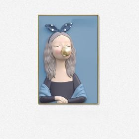 Blowing Bubbles Cute Decorative Girl's Room Bedhead Hanging Painting (Option: E-80 X120cm Without Border)