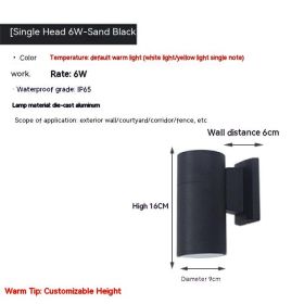 Waterproof Up And Down Spotlight (Option: Golden Light-Gray Double Head 23w)