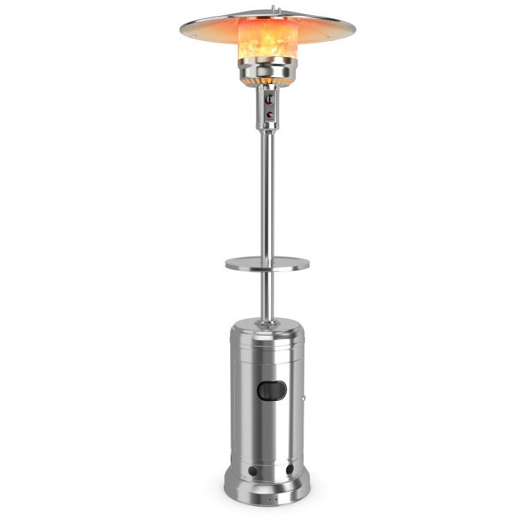 Outdoor Heater Propane Standing LP Gas Steel with Table and Wheels Outdoor Heater Propane Standing LP Gas Steel with Table and Wheels