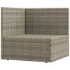 5 Piece Patio Lounge Set with Cushions Gray Poly Rattan