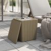 Patio Table with Removable Lid Light Brown Polypropylene